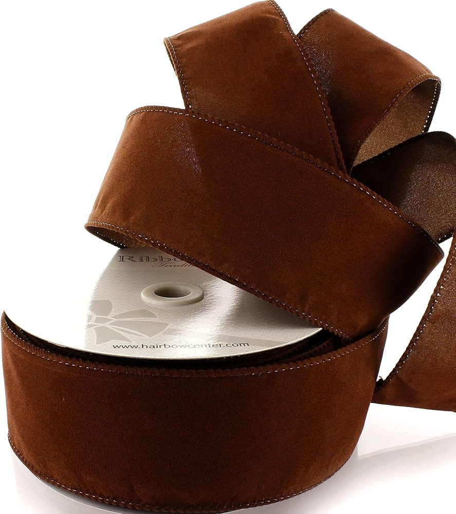 Ribbon Traditions 2.5" Wired Suede Velvet Ribbon Camel - 25 Yards | Amazon (US)