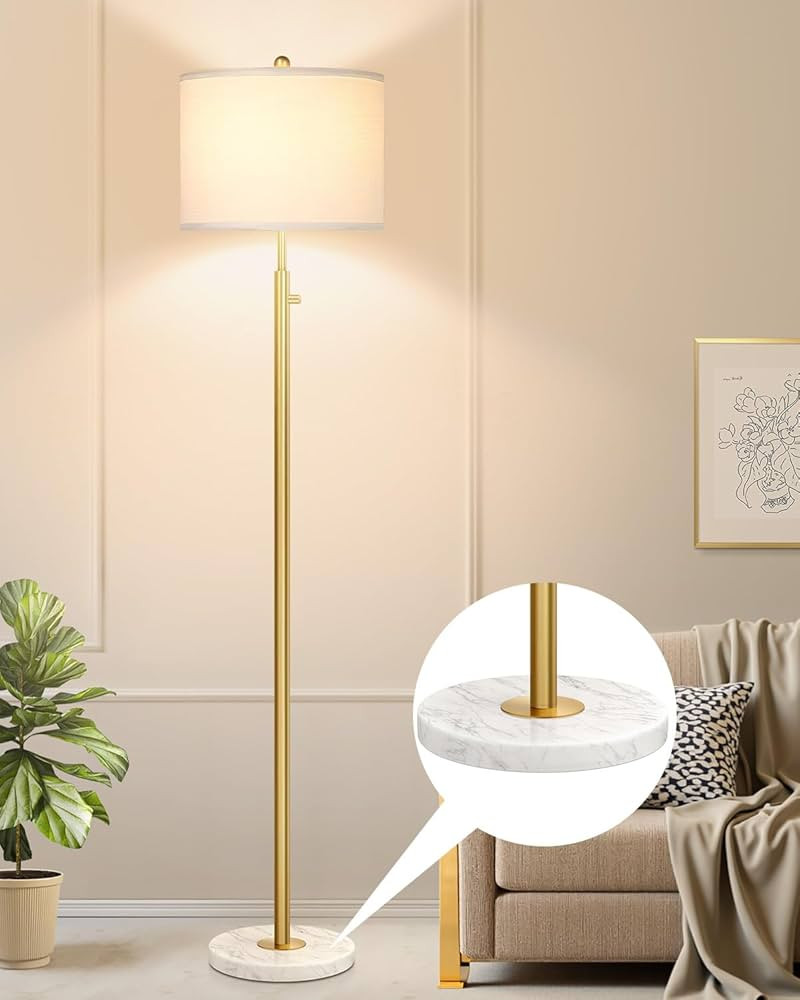 【Upgraded】Dimmable Gold Floor Lamps for Living Room, 11W LED Bulb Included, Modern Standing L... | Amazon (US)