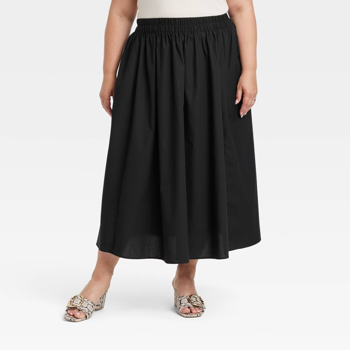Women's A-Line Midi Picnic Skirt - A New Day™ Brown 2X | Target