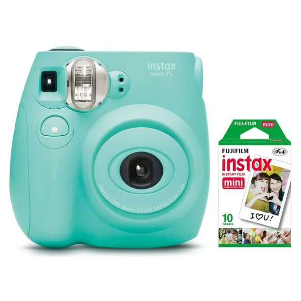 Fujifilm Instax Mini 7S Instant Camera (with 10-pack film) - Seafoam Green | Walmart (US)
