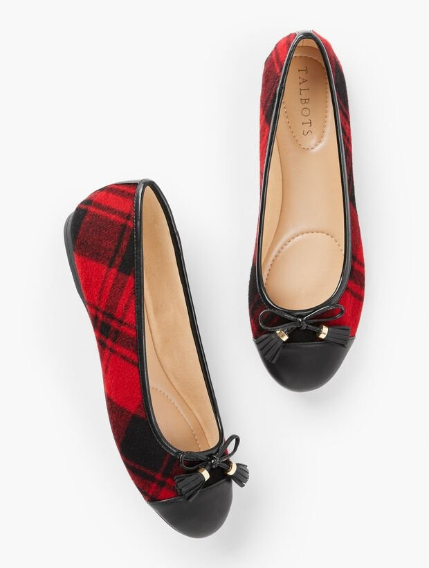 Penelope Tassel Ballet Flats - Flannel Plaid | Talbots