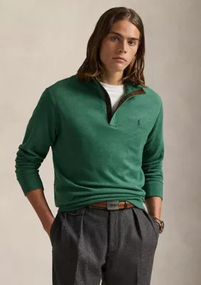 Polo Ralph Lauren Men's Luxury Jersey Quarter-Zip Pullover, Green, Small | Belk