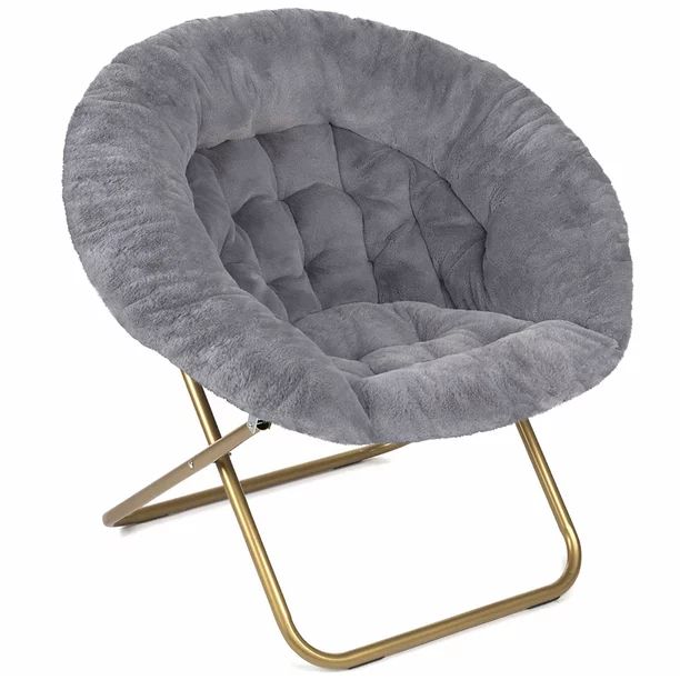Milliard Cozy Chair / Faux Fur Saucer Chair for Bedroom / X-Large, Grey | Walmart (US)