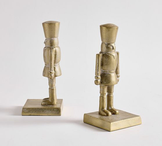 Gold Nutcracker Bookends - Set of 2 | Pottery Barn (US)