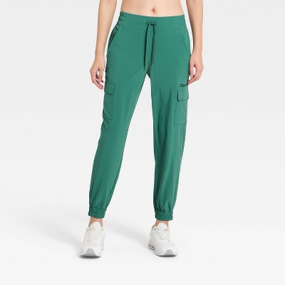 Women's Active Light Mid-Rise Cargo Jogger Pants - All In Motion™ Forest Green XS | Target