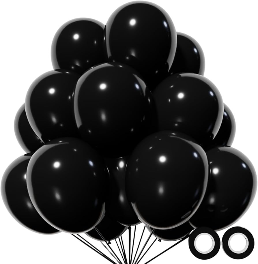 110pcs Black Balloon 12 inch, Black Latex Balloons for Birthday Party Baby Shower Wedding(with 2 ... | Amazon (US)