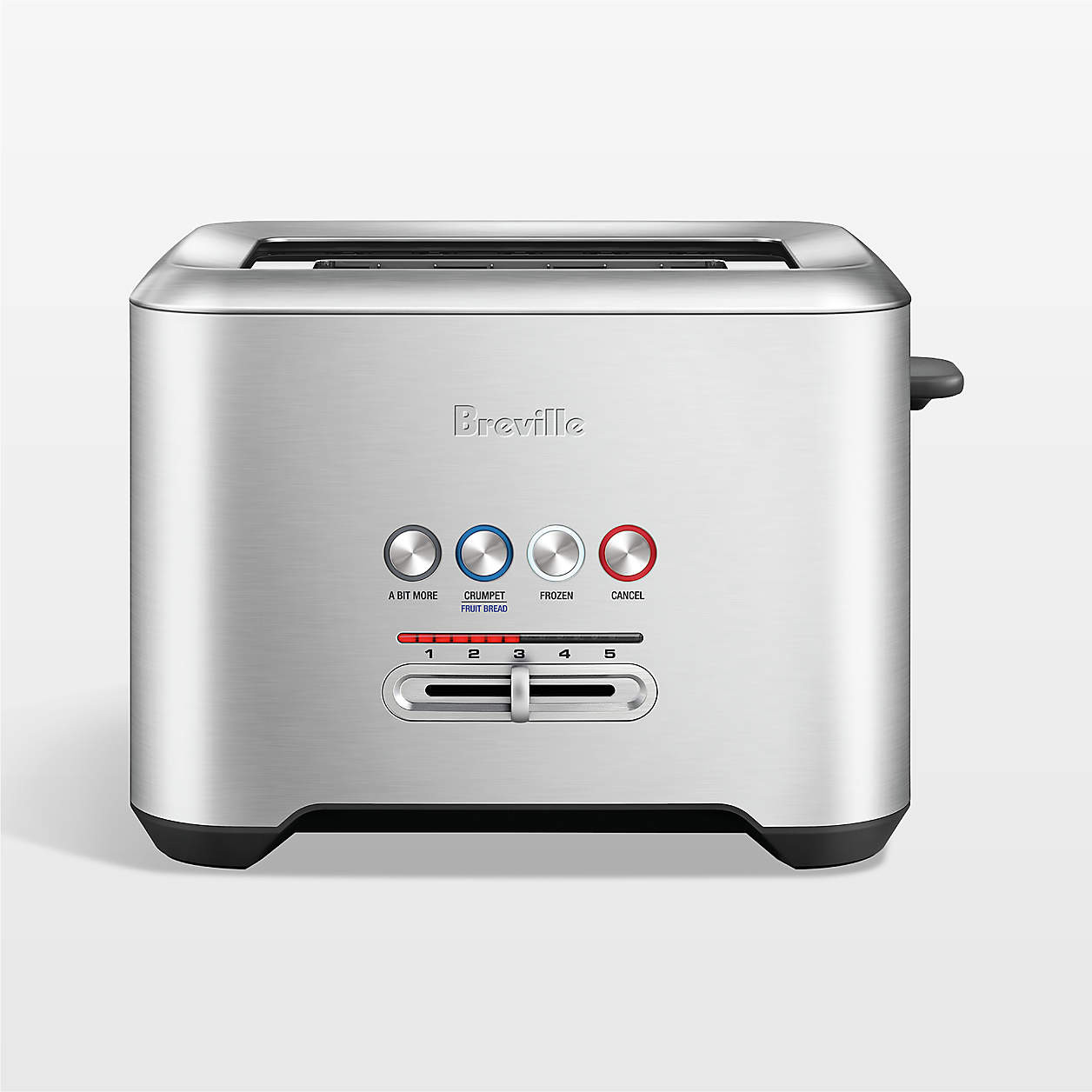 Breville A Bit More 2-Slice Toaster in Brushed Stainless Steel + Reviews | Crate & Barrel | Crate & Barrel