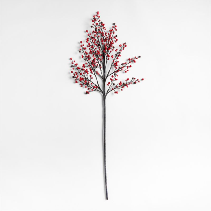 Faux Red Berry Stem 55" | Crate & Barrel | Crate & Barrel