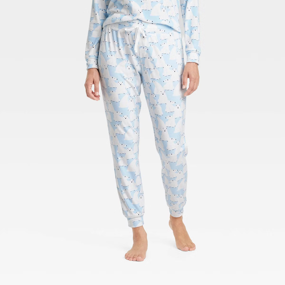 Women's Polar Bear Print Snuggly Soft Holiday Matching Family Pajama Pants - Wondershop™ Blue | Target