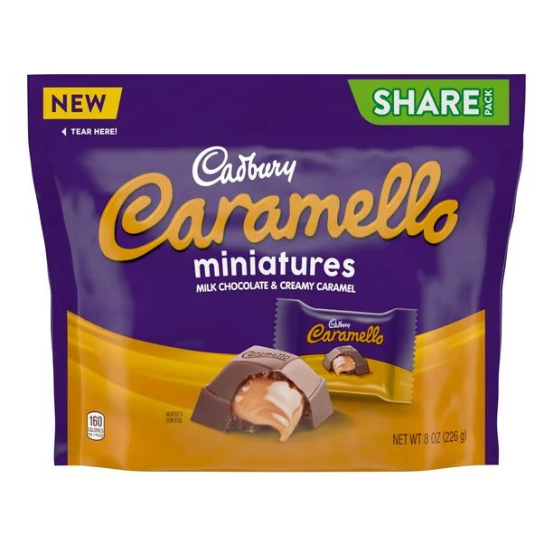 CADBURY, CARAMELLO Miniatures Milk Chocolate and Caramel Candy Bars, Individually Wrapped, 8 oz, ... | Walmart (US)