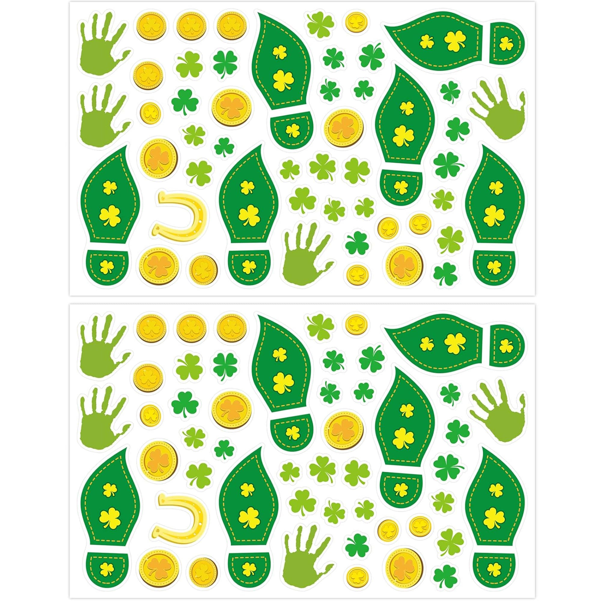 St. Patrick's Day Leprechaun Footprint Floor Decals, 500 PCS Shamrock Gold Coin Trail Stickers, 1... | Amazon (US)