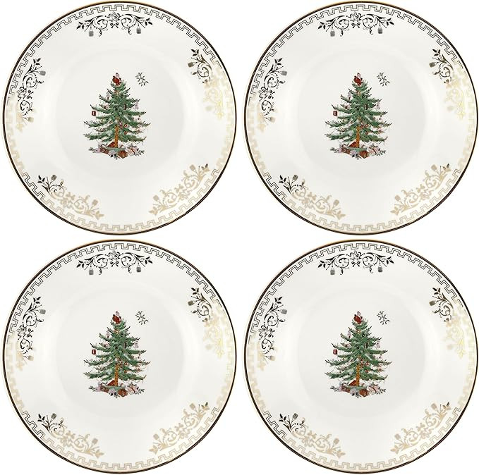 Spode Christmas Tree Gold Bread and Butter Plate | Set of 4 Dessert and Appetizer Plates | Small ... | Amazon (US)