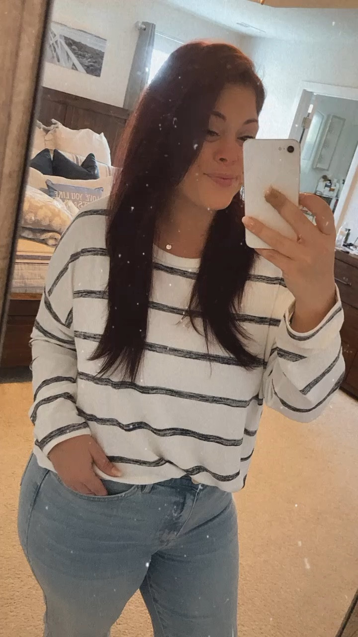 Made it a whole 5 days of getting dressed in real clothes while wfh! Phew! If you have stuck around all 5 days, thank you! I’m hoping to continue this into next week 💓 Howeverrrrr, this new top is an update to a style of top I LIVE for from Wal-Mart! At a great price, it is perfect for the transition from winter to spring, and then from late summer into fall. I love this top and all the comfy feels it gives me! It comes in a ton of colors, so I also snagged it in black #ootd #wfh #workfromhome

#LTKunder50 #LTKcurves #LTKSeasonal