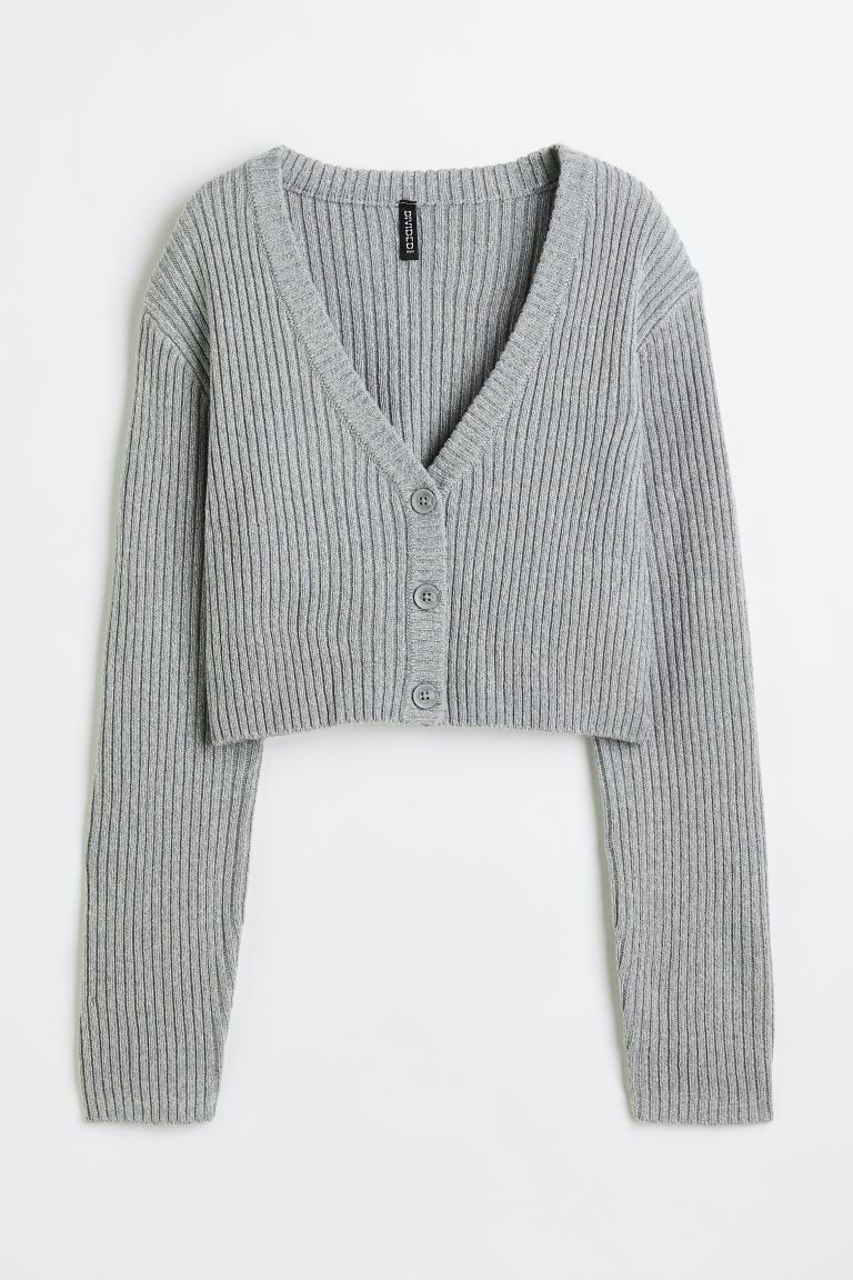 Cropped Rib Knit Cardigan | H&M (AU)