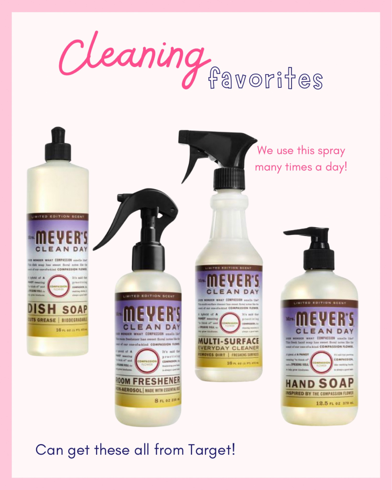 Cleaning supplies! Spring cleaning is coming! These are my favorites from Mrs. Meyers. You can get them all from 🎯🎯




#LTKfamily #LTKSeasonal #LTKhome