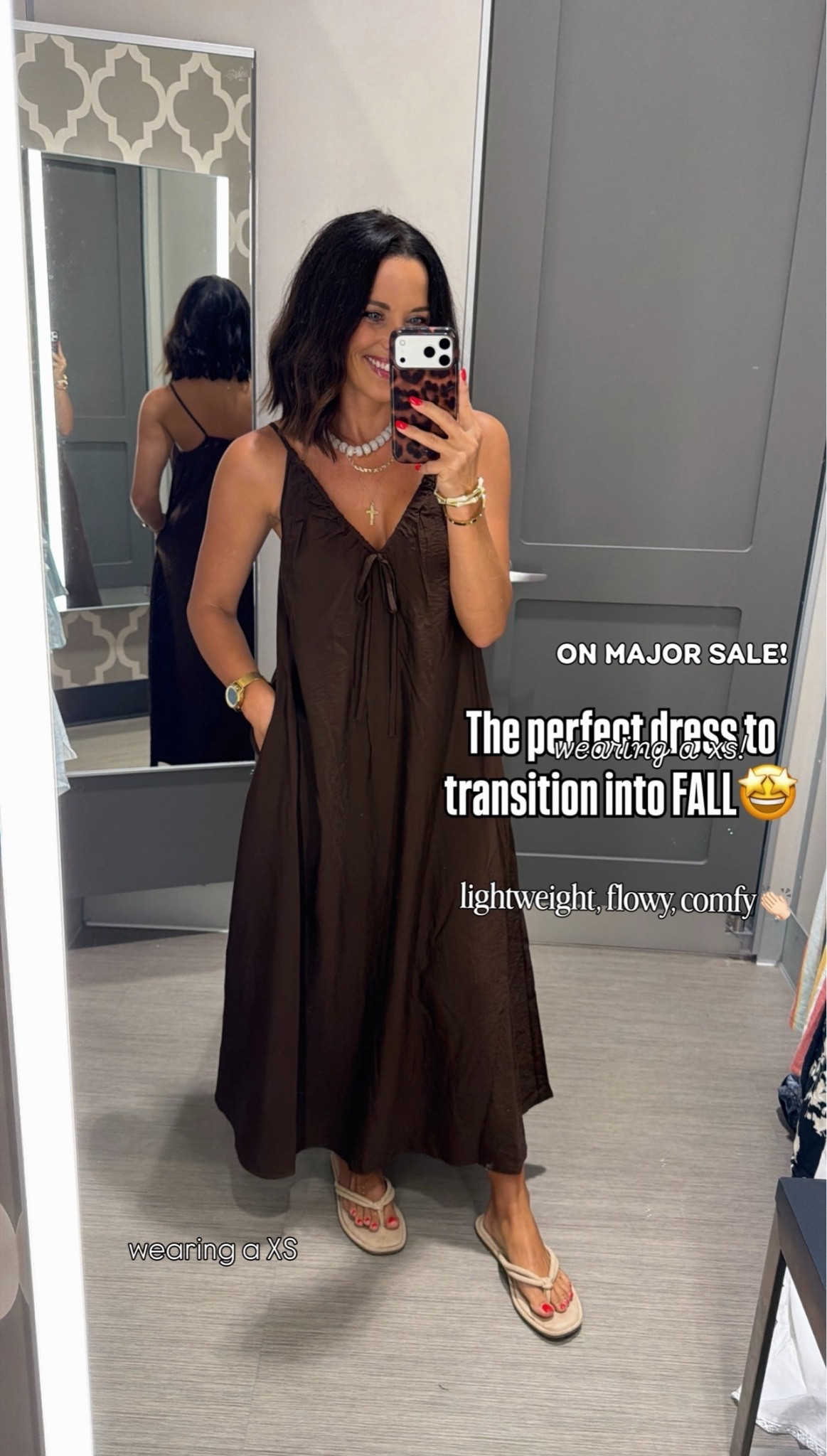 If you’re shopping the Target sale, don’t skip this one. 🤎 The prettiest chocolate brown, so lightweight and comfy, and perfect for transitioning into fall.

Size XS • 5’3” for reference

#targetstyle #targetfinds #targetsale #targetfashion #falldress #fallstyle #affordablefashion #dressfinds #targethaul #ltkstyle