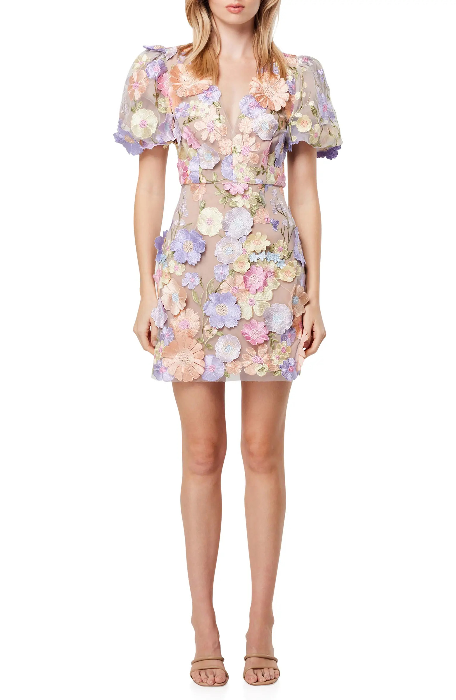 Elliatt Anthea Floral Appliqué Minidress | Nordstrom | Nordstrom