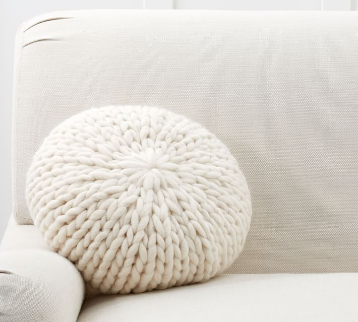 Cozy Handknit Round Pillow | Pottery Barn (US)