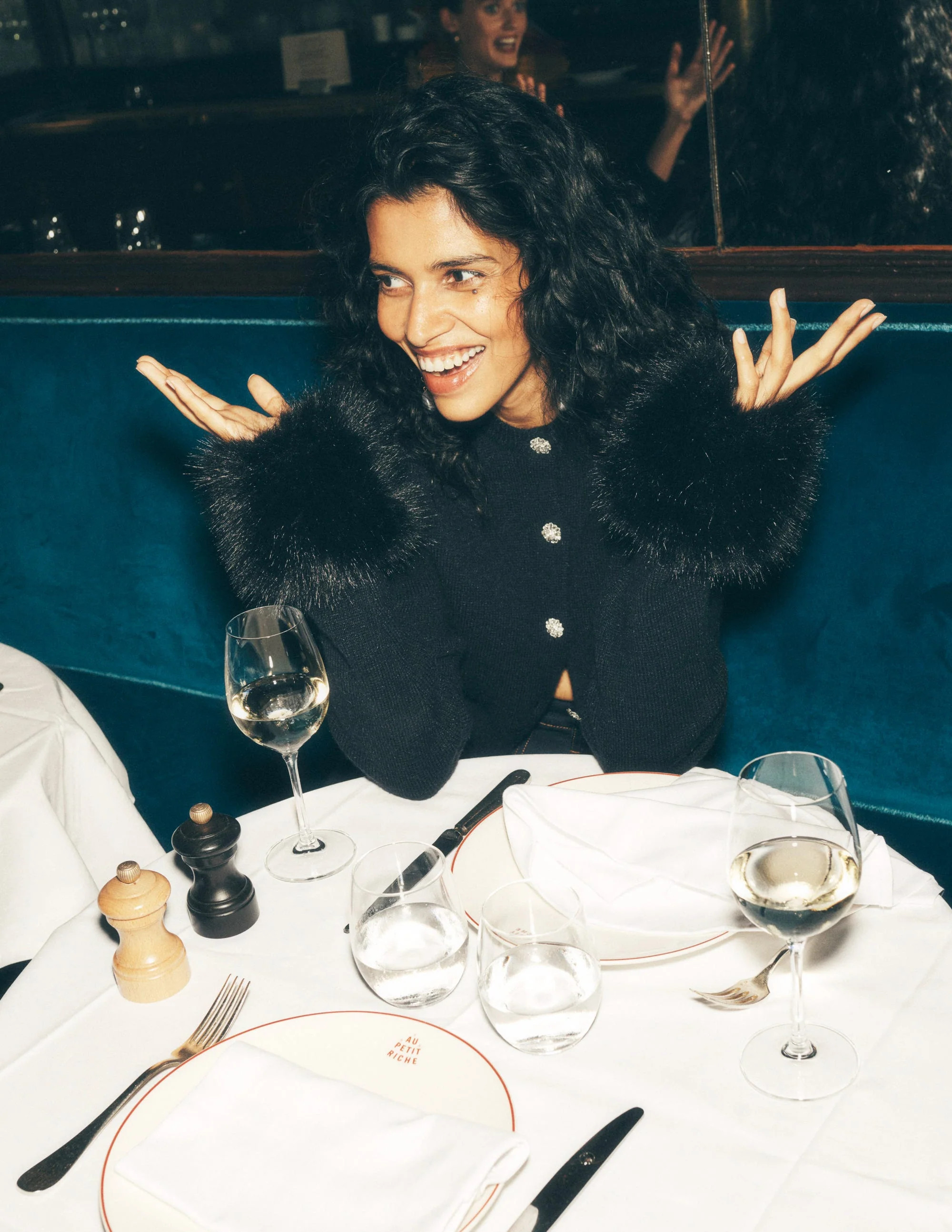 Fur Trim Cardigan-Black | Boden (US)