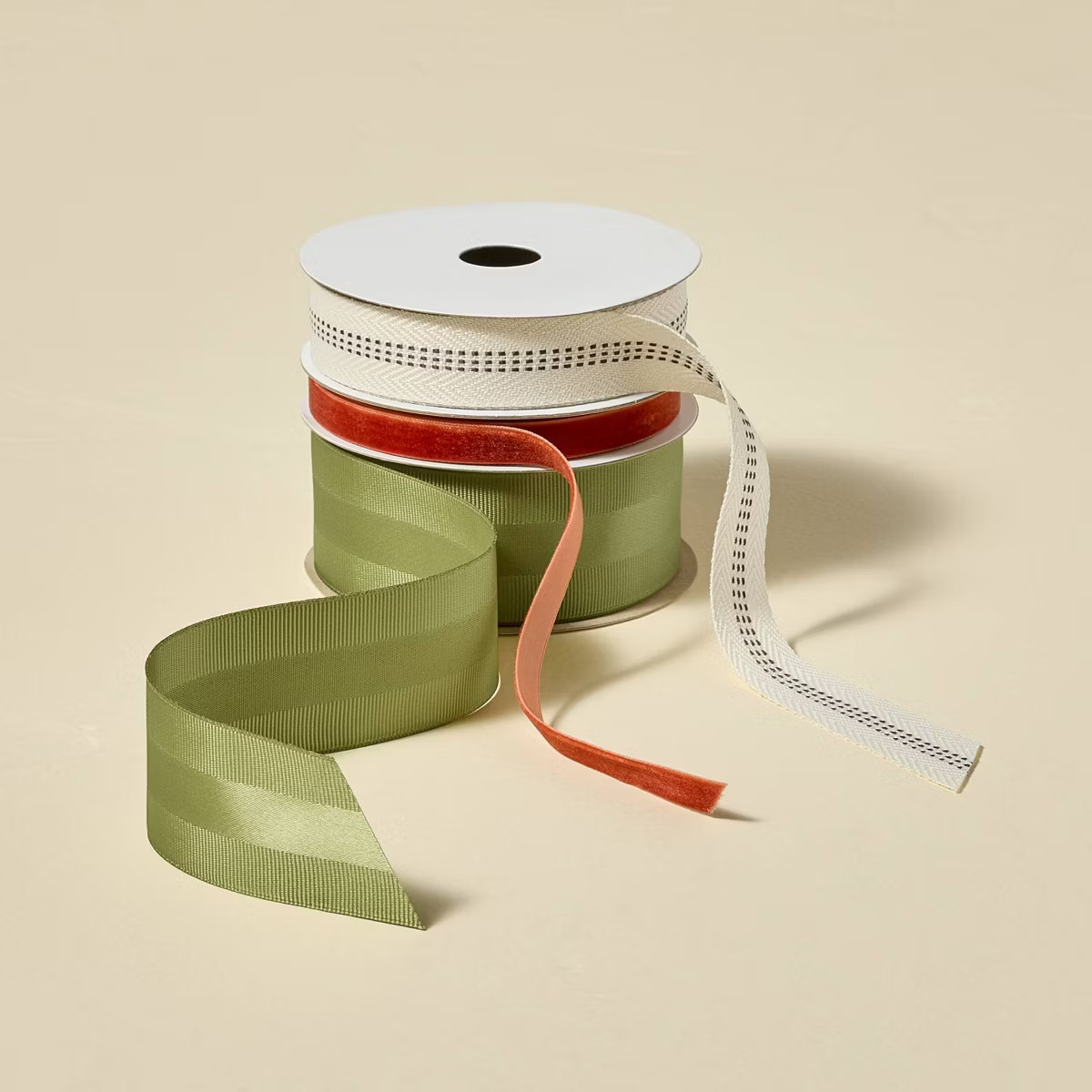 3pk Ribbon Set Green/Red/White - Hearth & Hand™ with Magnolia | Target