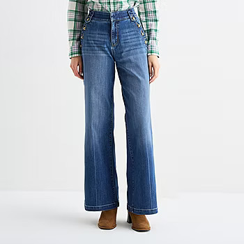 new!St. John's Bay Womens Tall High Rise Wide Leg Jean | JCPenney