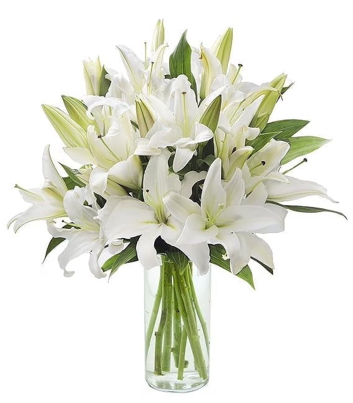 KaBloom : Bouquet of Fresh 10 White Lily with Vase, Next-Day Delivery, Gift for Every Occasion. | Walmart (US)