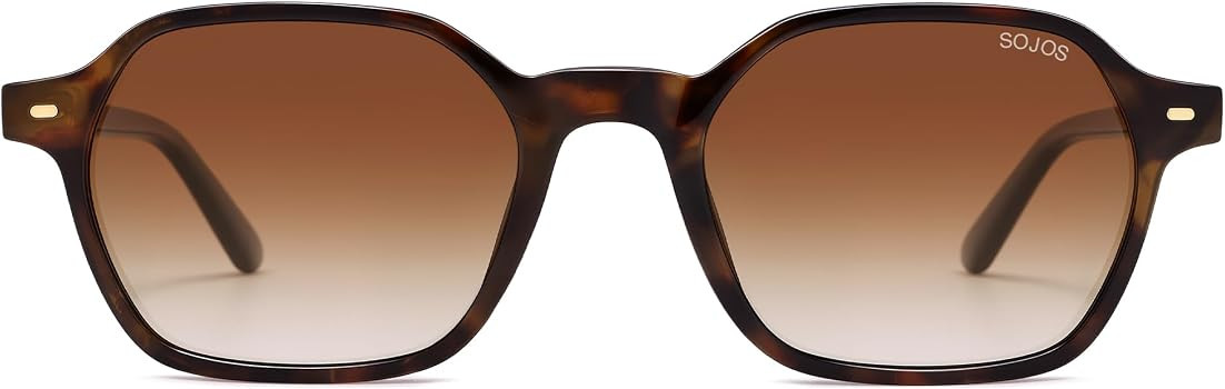 SOJOS Retro Square Polarized Sunglasses Womens Men Trendy 70s Thin Slim Shades Sunnies SJ2674 | Amazon (US)