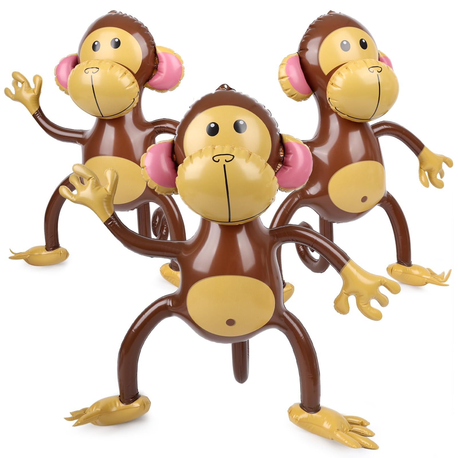 FUTUREPLUSX 3 PCS Inflatable Monkeys, Jungle Animal Balloons Jungle Themed Birthday Party Decorat... | Amazon (US)