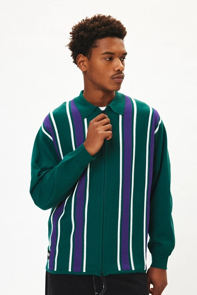 Manastash MCA Stripe Zip Polo Collar Sweater | Urban Outfitters (US and RoW)