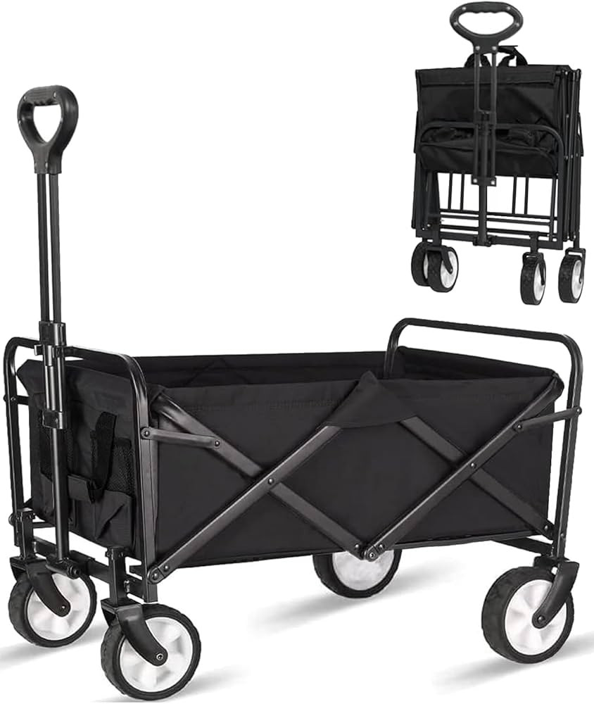 Collapsible Foldable Wagon, Beach Cart Large Capacity, Heavy Duty Folding Wagon Portable, Collaps... | Amazon (US)
