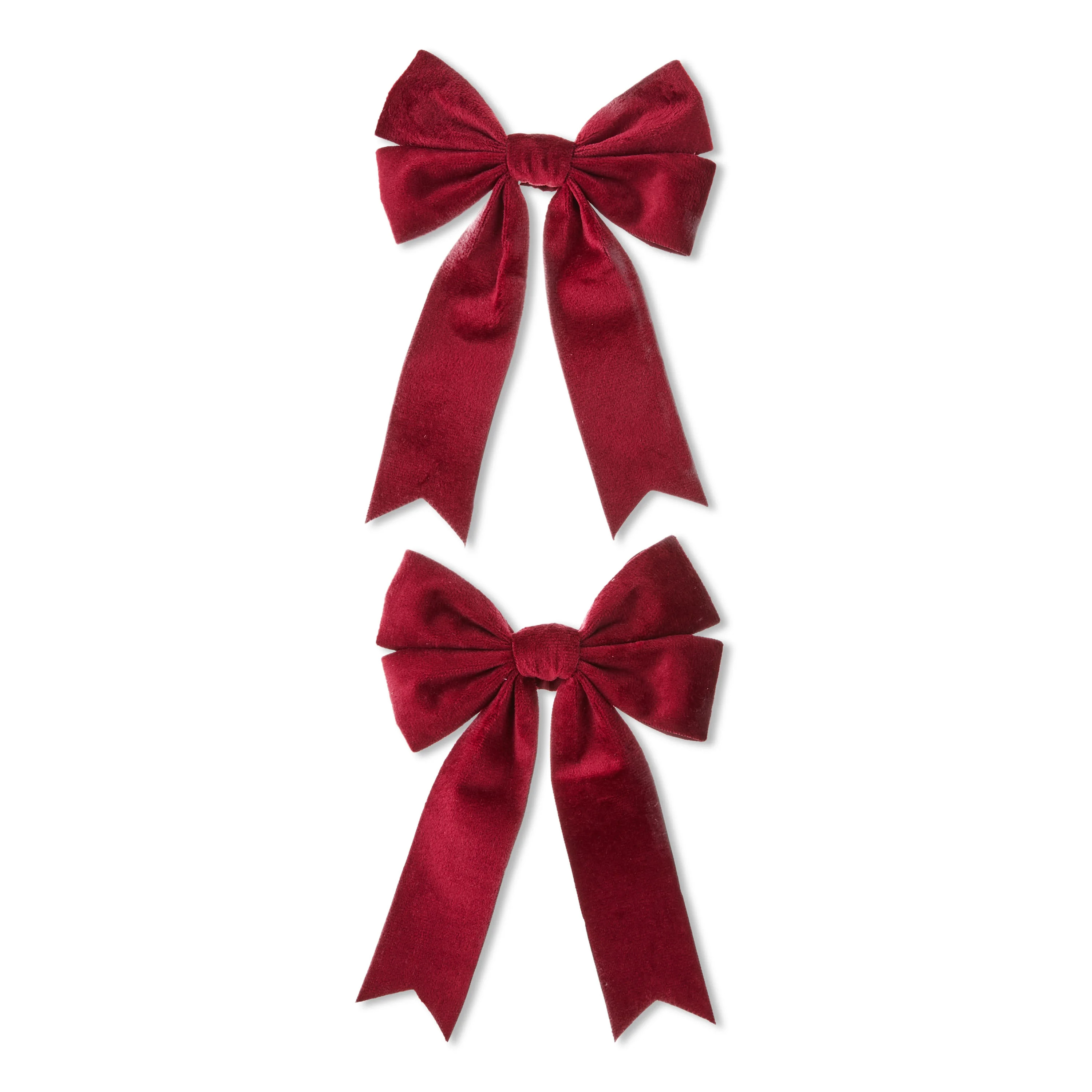 Burgundy Velvet Decorative Christmas Bows, 7", 2 Count, by My Texas House | Walmart (US)