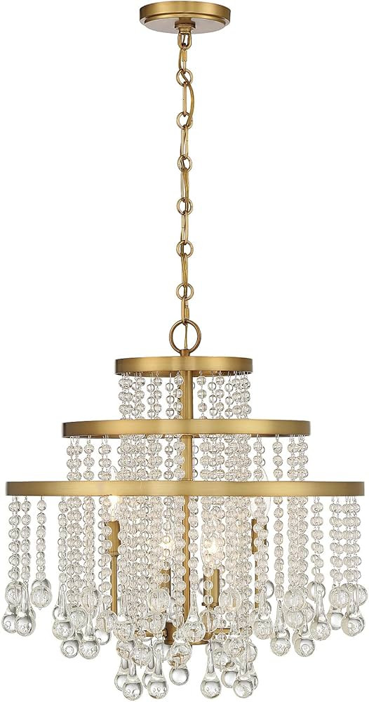 Savoy House 1-1866-4-322 Luna 4-Light Chandelier in Warm Brass (20" W x 20"H) | Amazon (US)