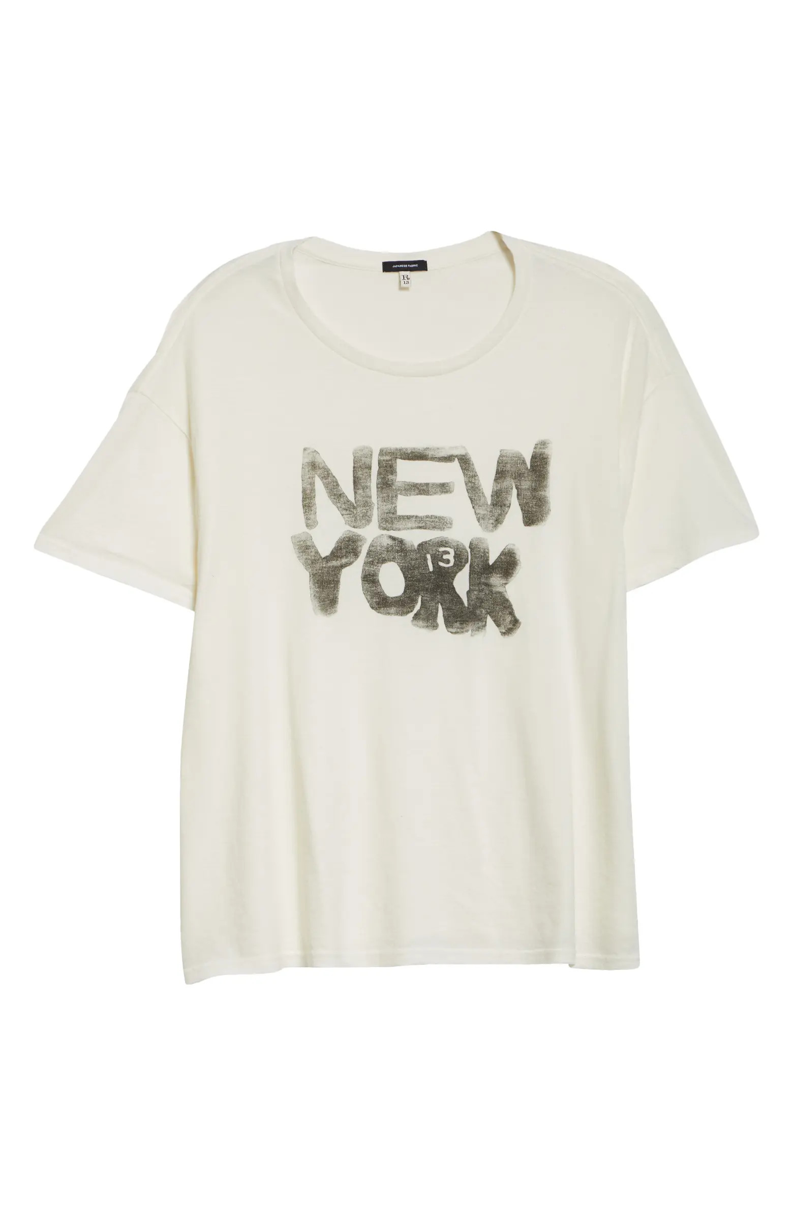 New York Relaxed Cotton & Cashmere Graphic T-Shirt | Nordstrom