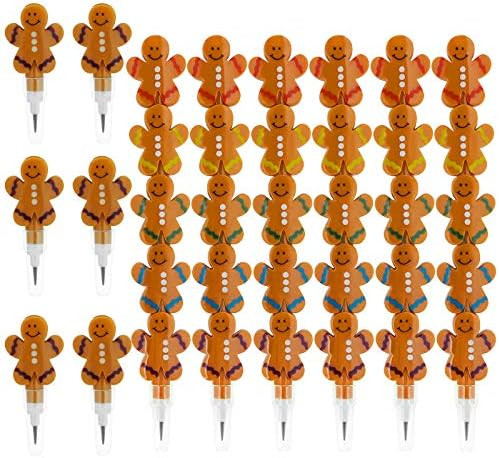 Motarto 36 Pieces Stackable Gingerbread Man Pencils Plastic Gingerbread Man Shape Pencils Christm... | Amazon (US)