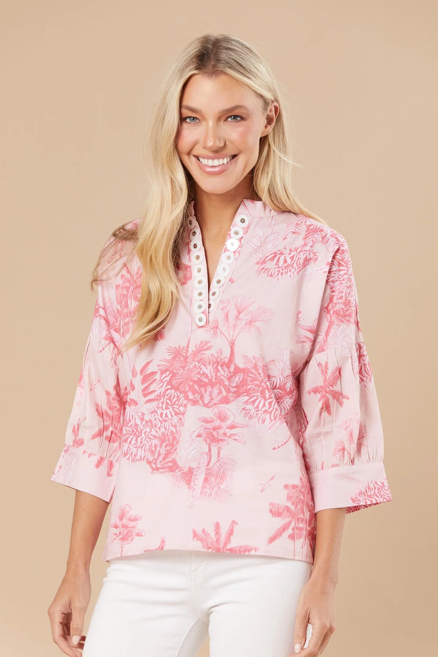 Drew Blouse in Blush + Pink Toile | Sheridan French