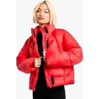 Womens Quilt Detail Puffer Jacket - Red - 12 | boohoo (US & Canada)