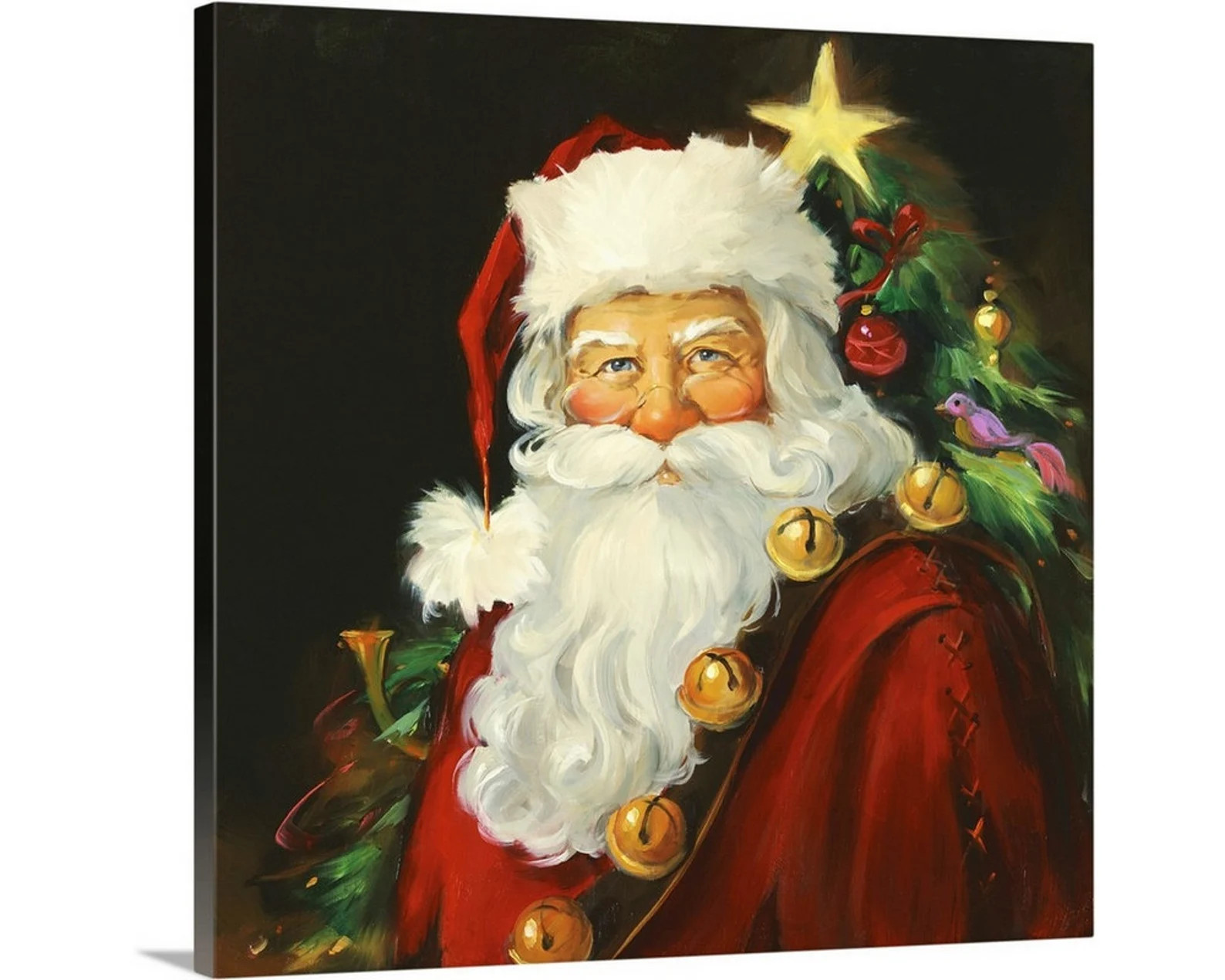 Santa Portrait Canvas Wall Art Print | Etsy (US)