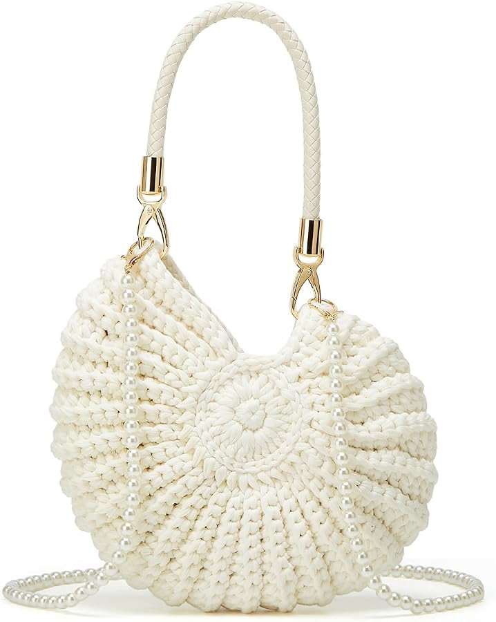 Jusavie Bohemia Crochet Handwoven Seashell Bag Women Summer Beach Bag Boho Evening Clutch Purses ... | Amazon (US)