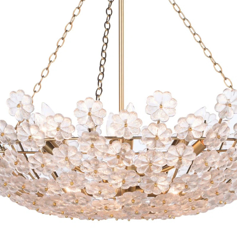 Charlotte Chandelier, 12-Light, Natural Brass, 30.5"W (16-1177 504X4XM) | Wayfair North America