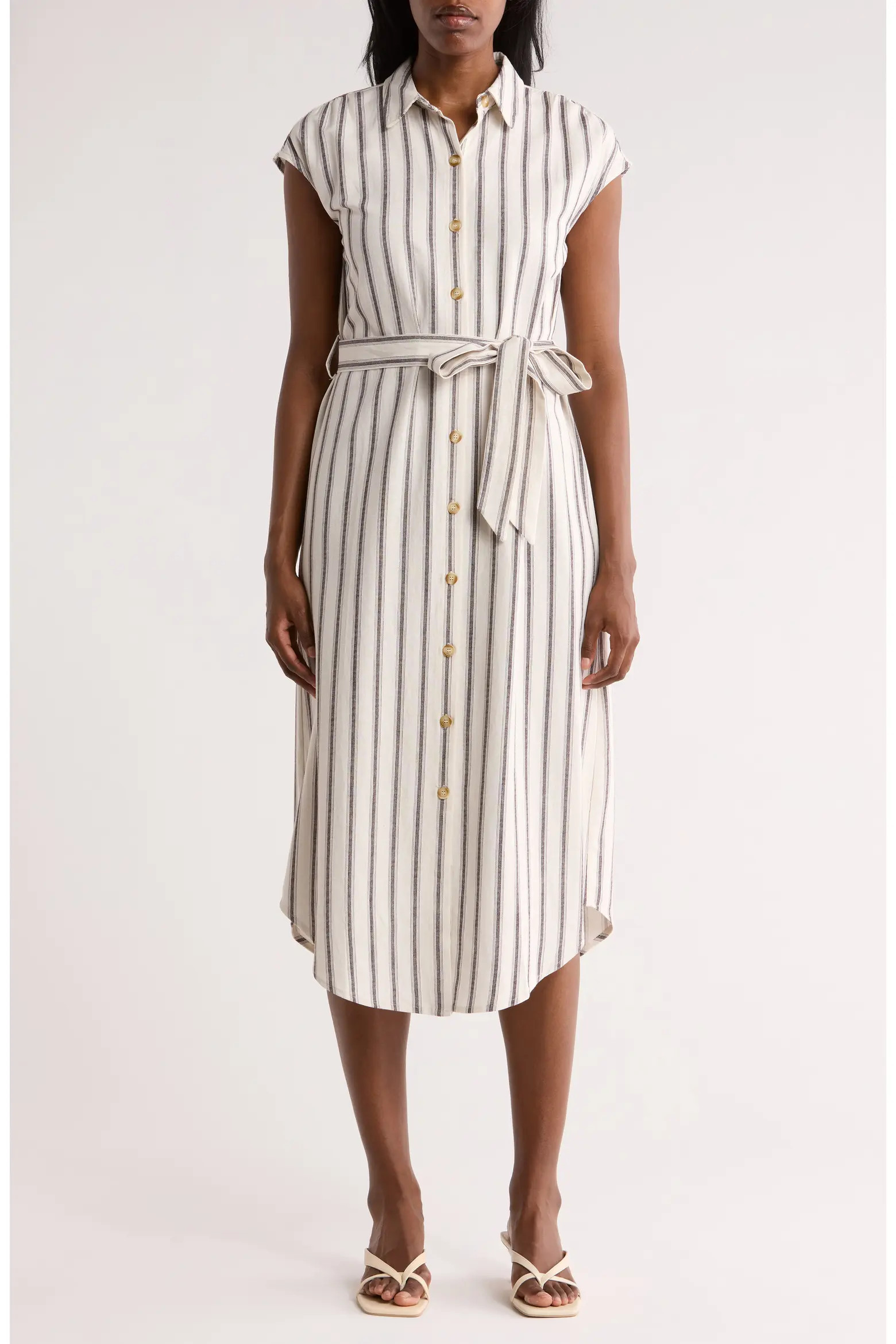 Stripe Cap Sleeve Shirtdress (Women) | Nordstromrack | Nordstrom Rack