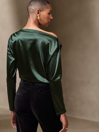 Satin Off-Shoulder Top | Banana Republic Factory