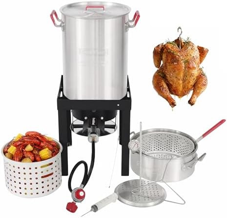 CreoleFeast TFS3010 Propane 30 Qt. Turkey and 10 Qt. Fish Fryer Boiler Steamer Set, 50,000 BTU Bu... | Amazon (US)