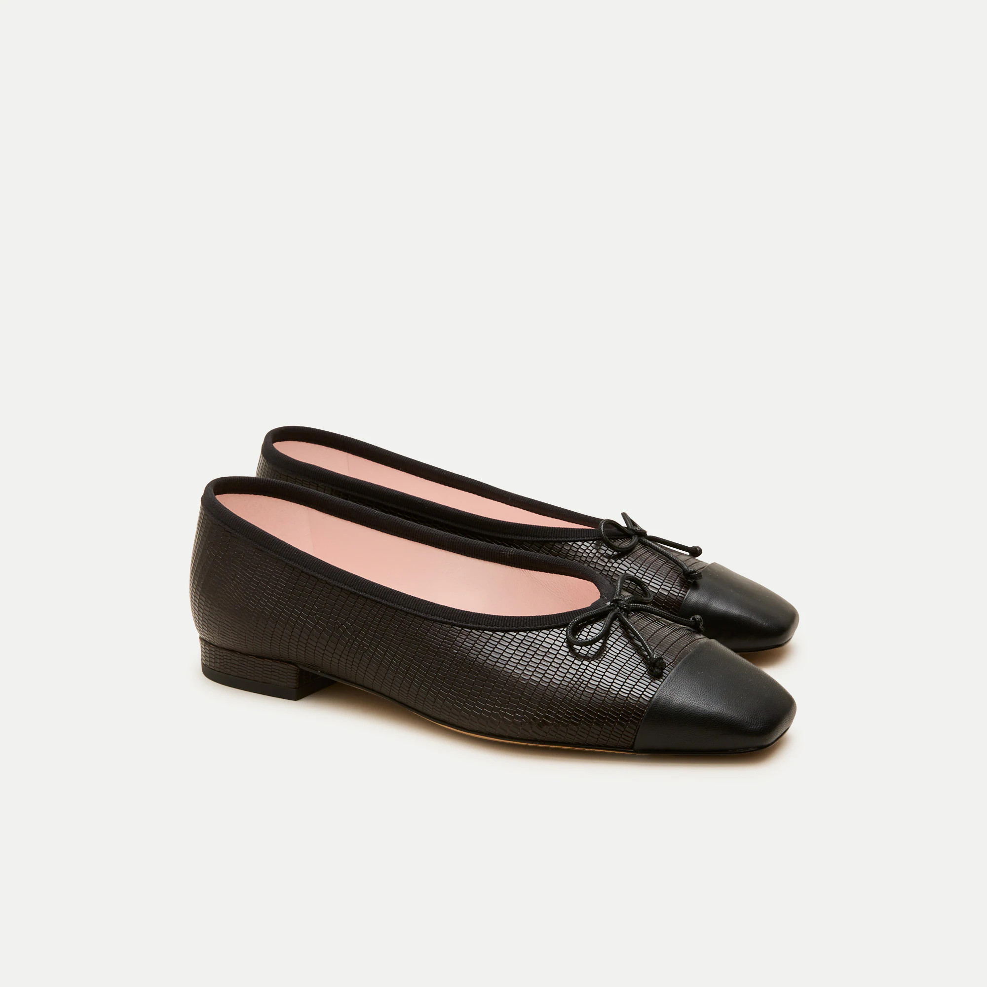 Sophie cap toe ballet flats in lizard-embossed leather | J. Crew US