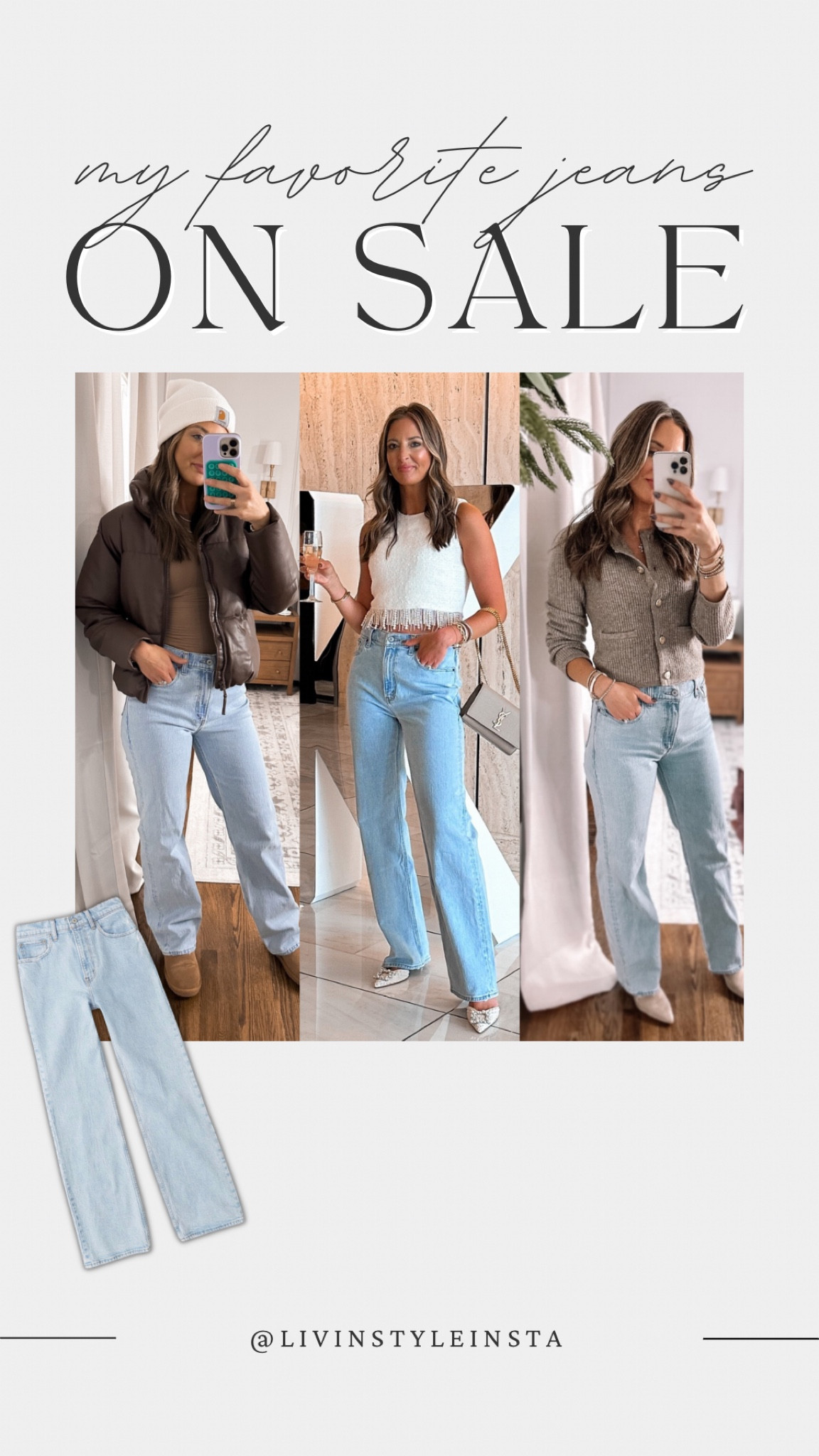 My favorite pair of jeans from Abercrombie currently on sale! I wear tts 28/long and am 5’8. I love that they come in length options! 

#LTKstyletip #LTKsalealert #LTKfindsunder100