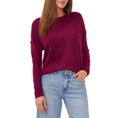 Vince Camuto Exposed Seam Crewneck Sweater in Paradox Pink at Nordstrom, Size X-Small | Nordstrom