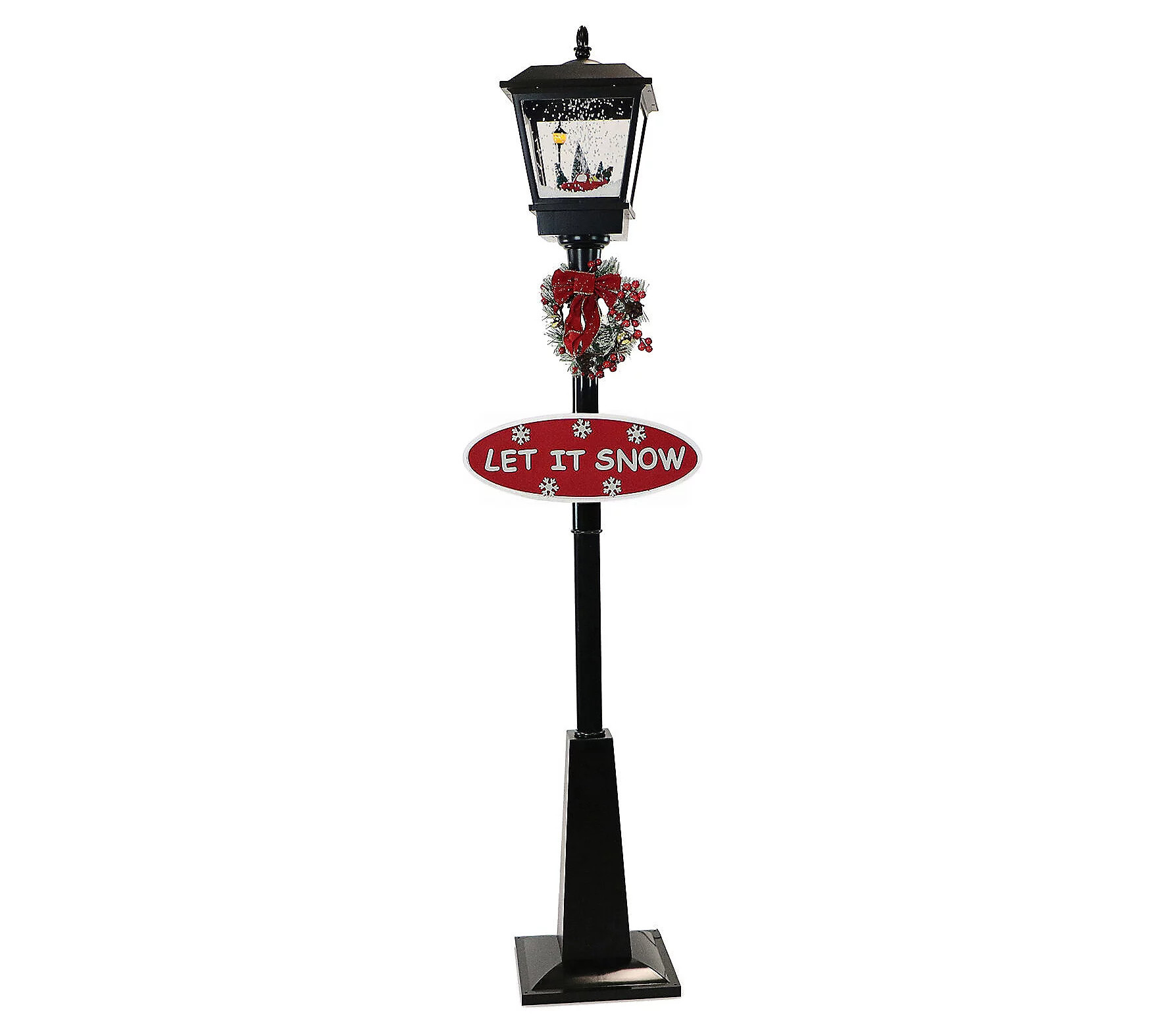 Fraser Hill Farm 71-in. Musical Snowy Christmas Street Lamp | QVC