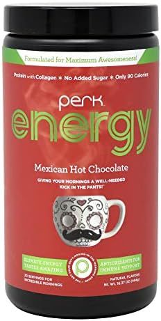 Perk Energy - Mexican Hot Chocolate Flavored Beverage Mix with Zero added Sugar - Provides a Boos... | Amazon (US)