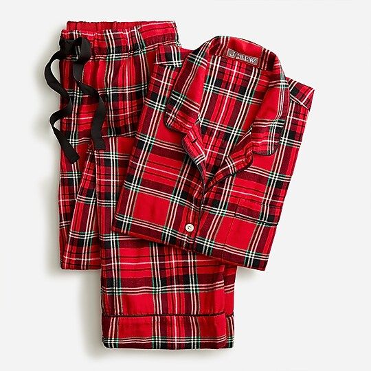 Long-sleeve flannel pajama set in Good Tidings plaid | J.Crew US