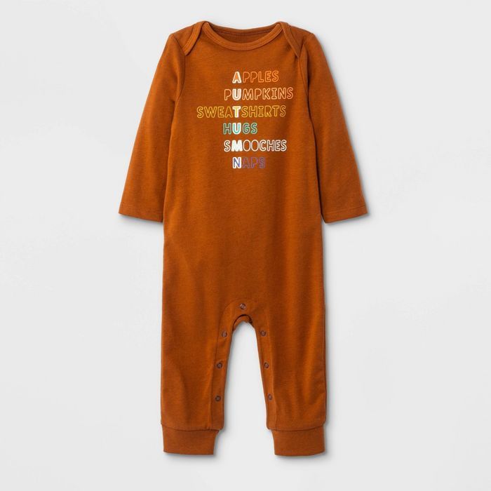 Baby Boys' Fall Graphic Romper - Cat & Jack™ Orange | Target