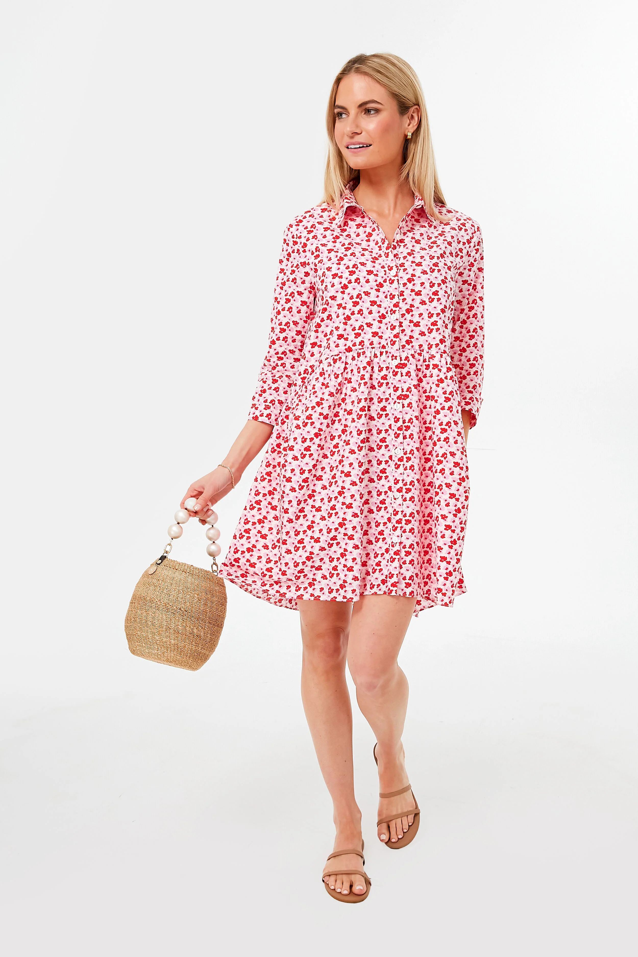 Pink and Red Floral Valentina Mini Dress | Tuckernuck (US)